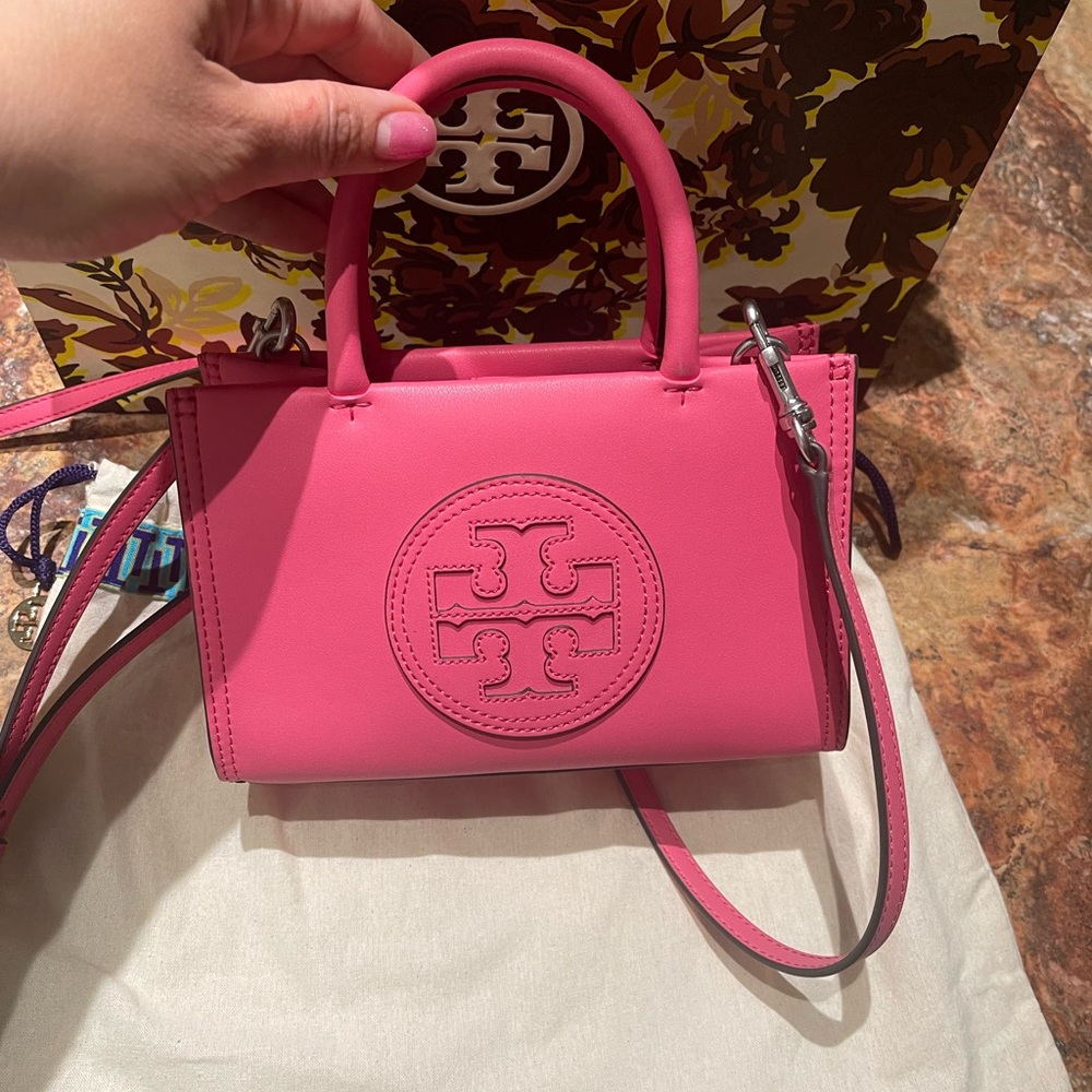 Tory Burch- Mini Ella Bio Tote -Watermelon Pink